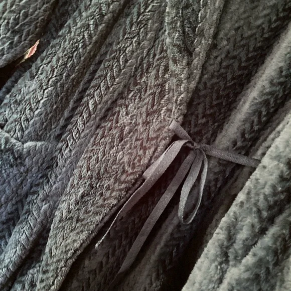 Plush Dark Green Belted men’s belted robe super soft men’s robe - Picture 3 of 3